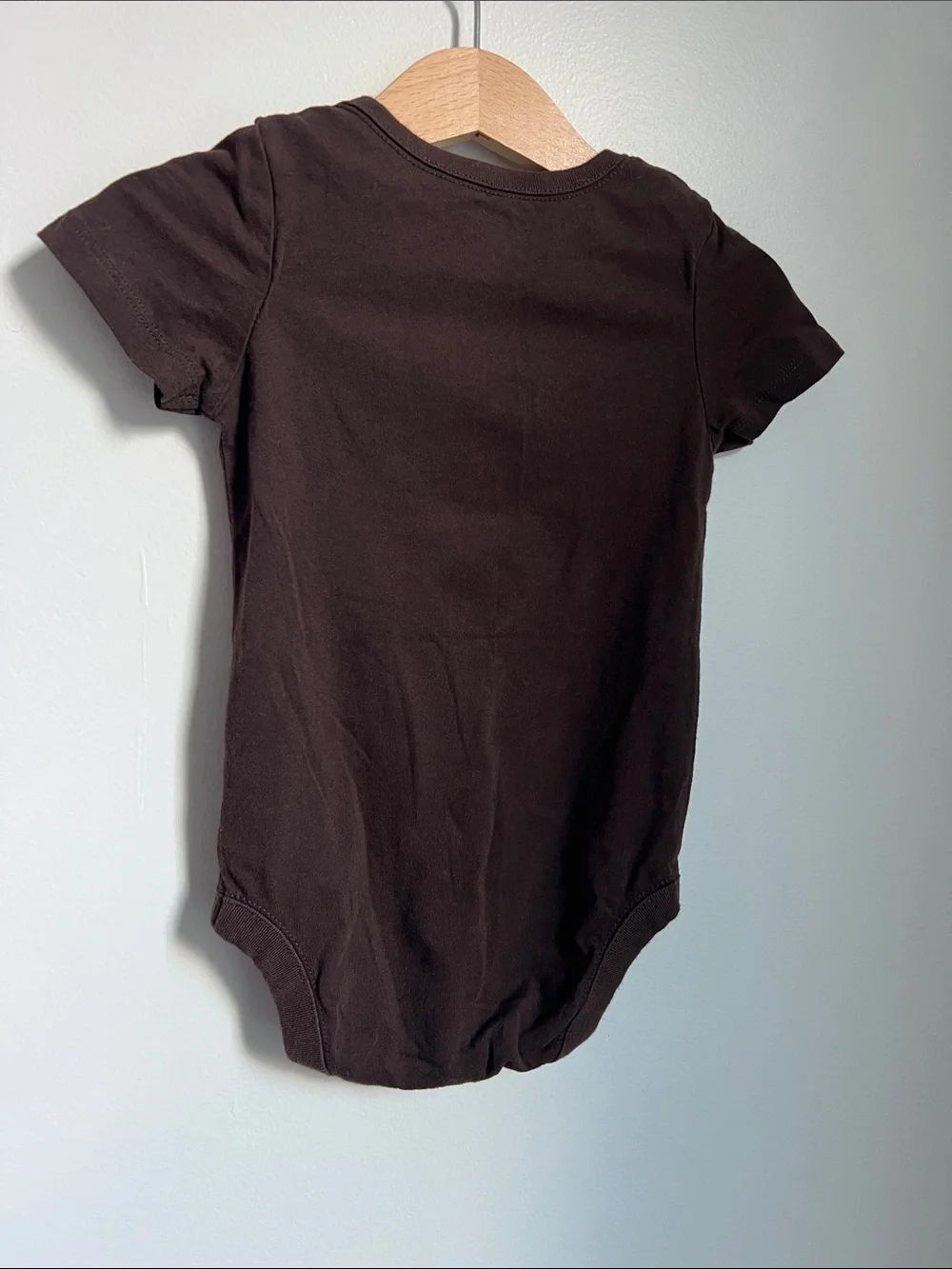 The Children's Place | Dark Brown Bodysuit Cream Football Lace Graphic Sz 12-18M